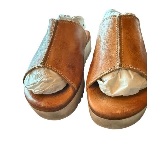 Bed Stue Fairlee Platform Rustic Brown Leather Slides Women's Size 6 - Picture 6 of 12